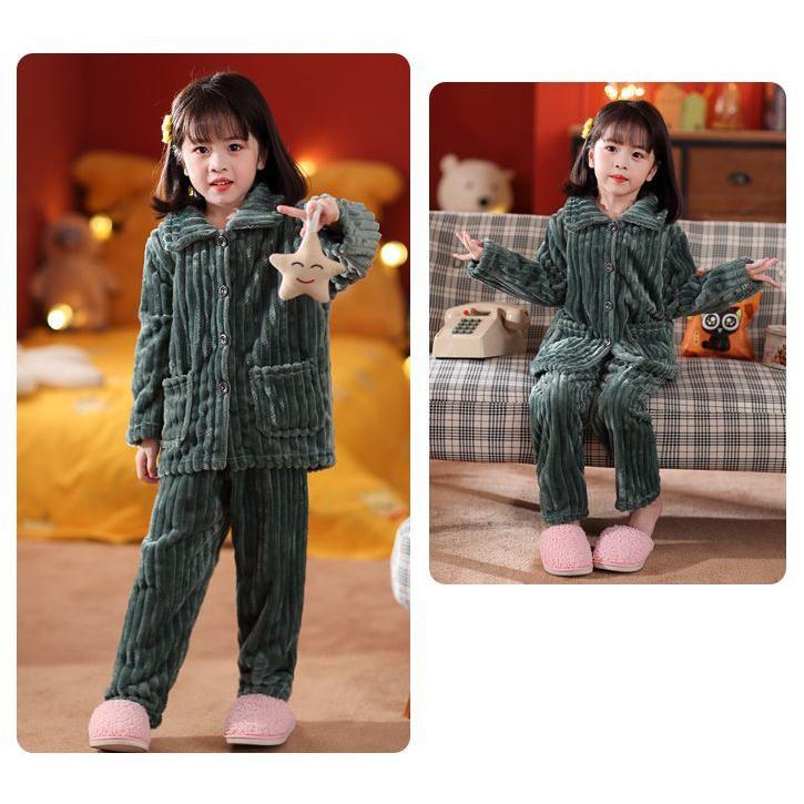 パジャマ ルームウェア 部屋着 上下 キッズ ベビー 子供服 長袖 長ズボン 厚手 フリース 秋冬 防寒 保温 暖かい 前開き | plusnao | 05