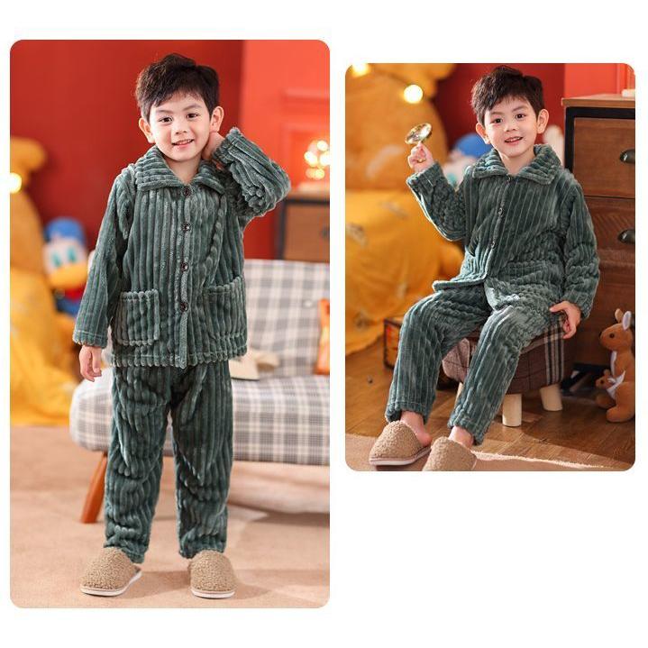 パジャマ ルームウェア 部屋着 上下 キッズ ベビー 子供服 長袖 長ズボン 厚手 フリース 秋冬 防寒 保温 暖かい 前開き | plusnao | 06