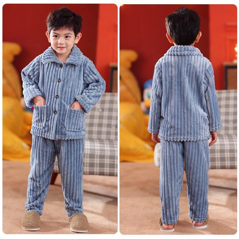 パジャマ ルームウェア 部屋着 上下 キッズ ベビー 子供服 長袖 長ズボン 厚手 フリース 秋冬 防寒 保温 暖かい 前開き | plusnao | 09