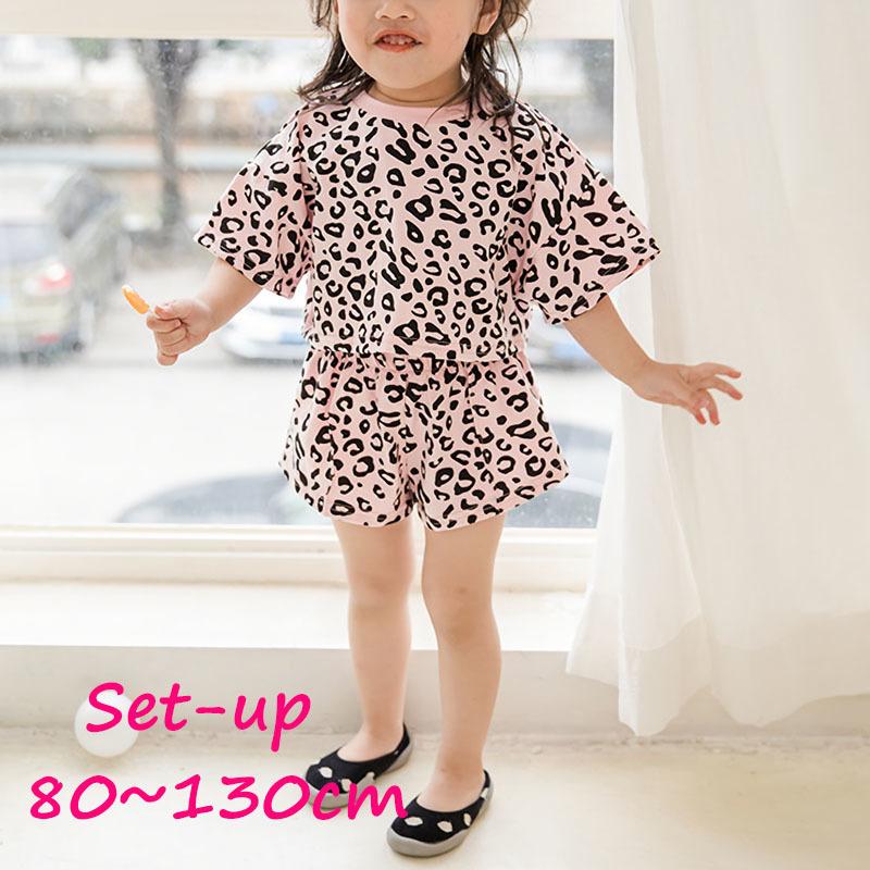 セットアップ 上下セット スウェット 半袖 トレーナー パンツ ショート キッズ ベビー レオパード ヒョウ柄 お出かけ ルームウエア 子供 女の子 Set プラスナオyahoo 店 通販 Yahoo ショッピング