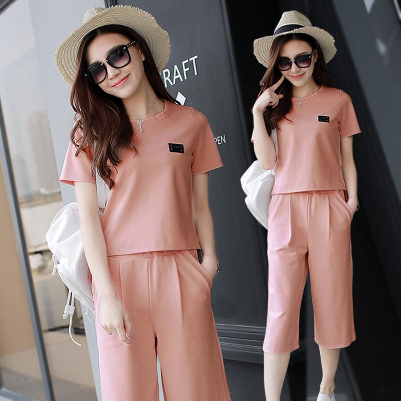 Tシャツ パンツ セットアップ 上下 春 夏 プチプラ カジュアル大人 上品 レディース 無地 かわいい 可愛い きれいめ 七分丈 プレゼントxl X
