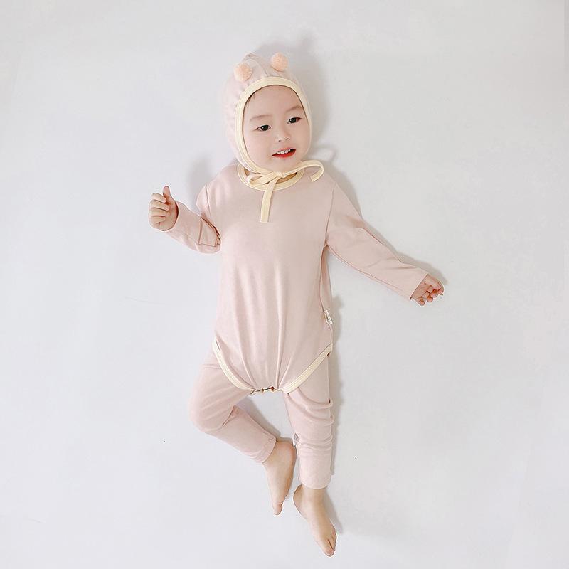 plusnao（プラスナオ） セットアップ 3点セット 長袖ロンパース ロング