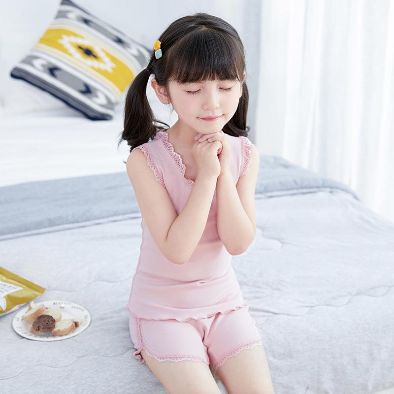 jsジュニアアイドル　パンツ インナー ルームウェア 上下セット タンクトップ ショートパンツ キッズ ジュニア 子供 女の子 レース メロウフリル シンプル 部屋着 無地 単色  : set-28895 : プラスナオYahoo!店 - 通販 - Yahoo!ショッピング