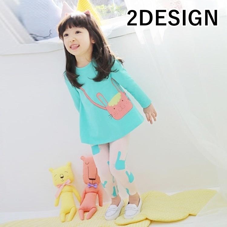 セットアップ 長袖tシャツ カットソー ロンt レギンスパンツ トップス ボトムス プチプラ 子供服 女の子 女児 キッズ 小学生 キャラクター うさ Set プラスナオyahoo 店 通販 Yahoo ショッピング