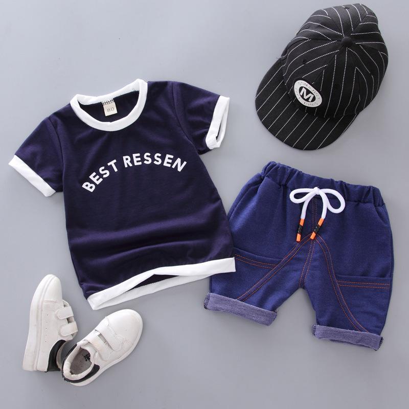 セットアップ 上下セット Tシャツ ズボン キッズ ベビー 子供服 シャツ 男の子 女の子 こども 半袖 ジーンズ デニム調 クルーネック 可愛い お | ブランド登録なし | 05