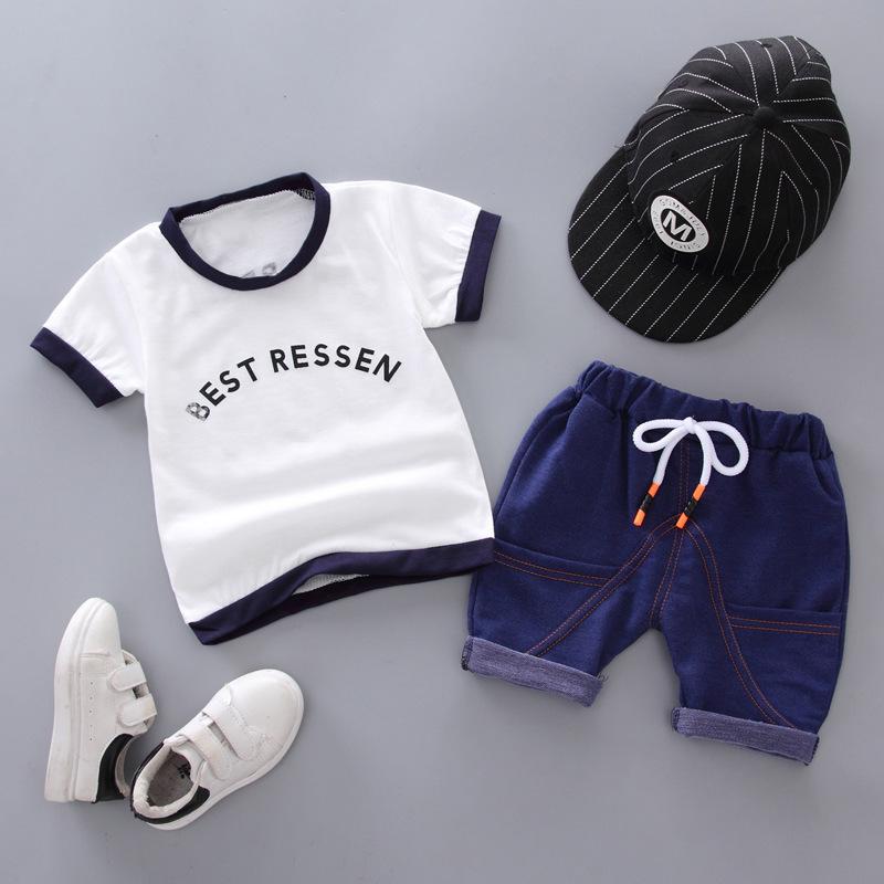 セットアップ 上下セット Tシャツ ズボン キッズ ベビー 子供服 シャツ 男の子 女の子 こども 半袖 ジーンズ デニム調 クルーネック 可愛い お | ブランド登録なし | 07
