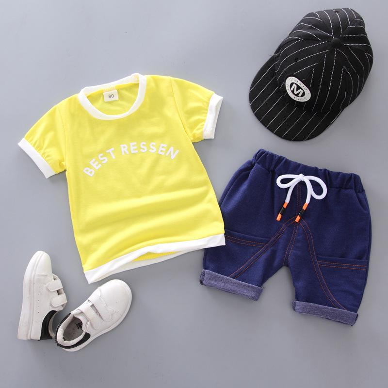 セットアップ 上下セット Tシャツ ズボン キッズ ベビー 子供服 シャツ 男の子 女の子 こども 半袖 ジーンズ デニム調 クルーネック 可愛い お | ブランド登録なし | 08