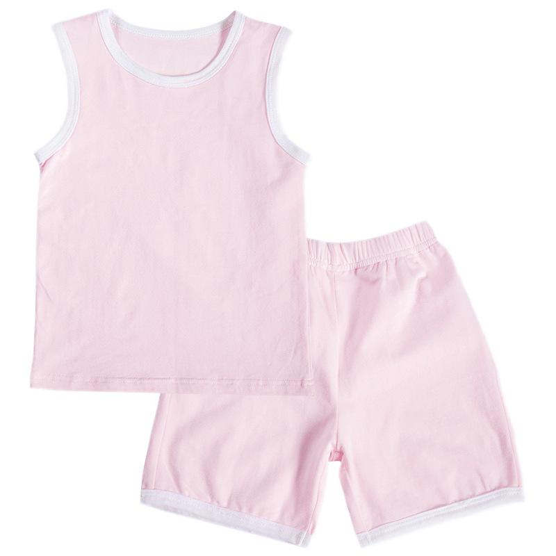 ルームウェア 部屋着 パジャマ 上下 セットアップ キッズ 子供服 春夏 薄手 無地 半袖 ノースリーブ 半ズボン 3分丈 寝巻き 寝間着 ナイトウェ | plusnao | 16