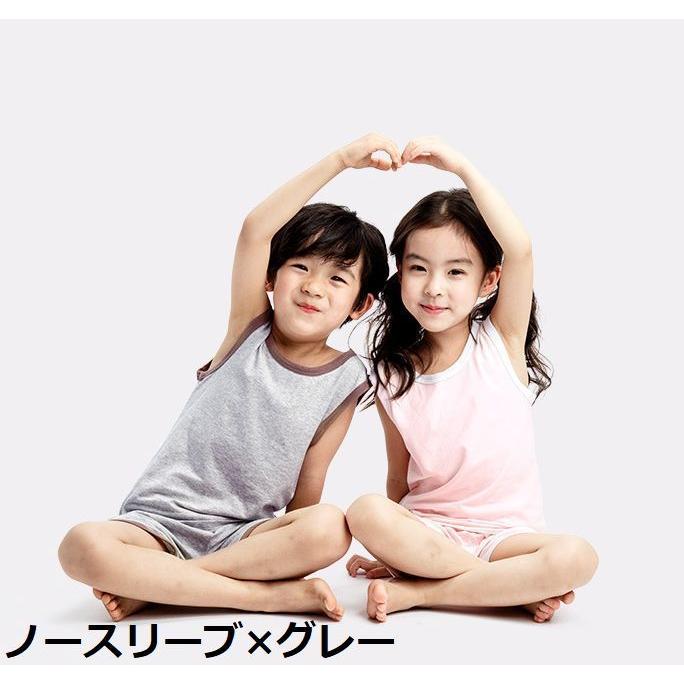 ルームウェア 部屋着 パジャマ 上下 セットアップ キッズ 子供服 春夏 薄手 無地 半袖 ノースリーブ 半ズボン 3分丈 寝巻き 寝間着 ナイトウェ | plusnao | 08