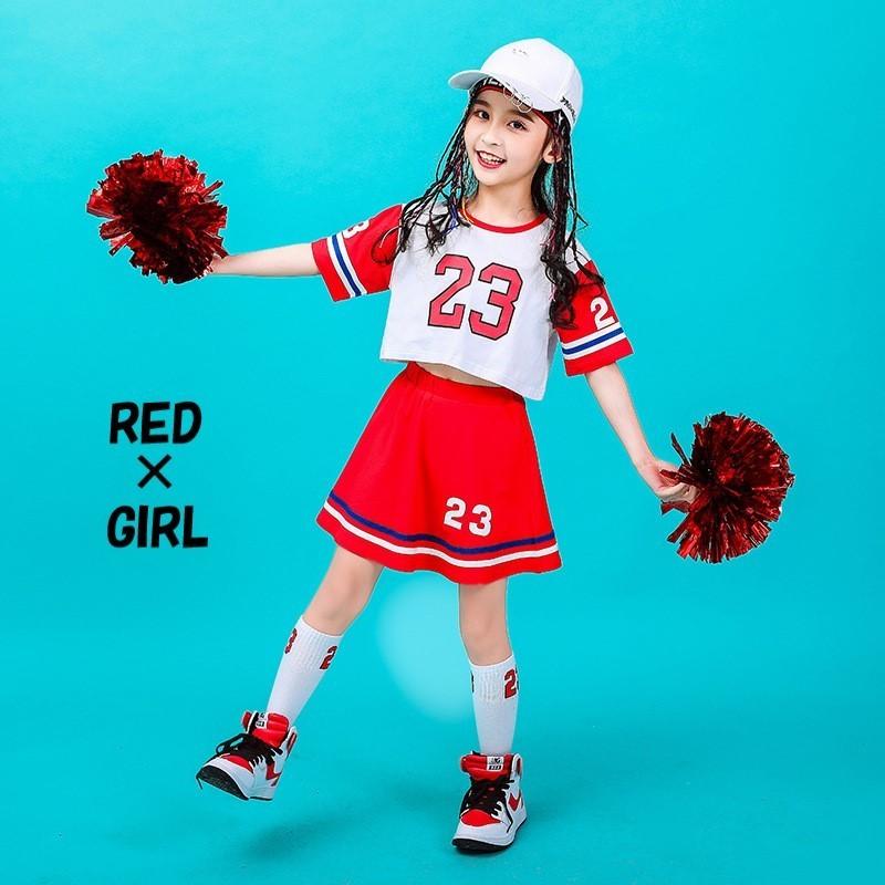 上下セット キッズ ダンス衣装 セットアップ 半袖 ショート丈 スカート