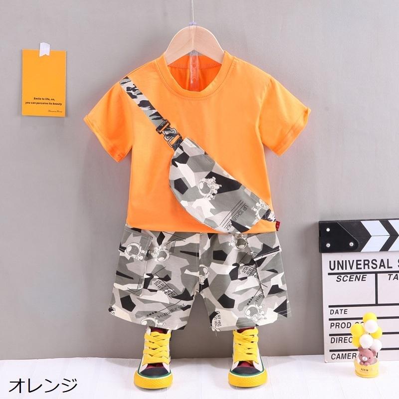 セットアップ 上下セット Tシャツ 半ズボン 2点セット キッズ 子供服 ベビー 男の子 女の子 ユニセックス 半袖 ラウンドネック カットソー ポケ｜plusnao｜03