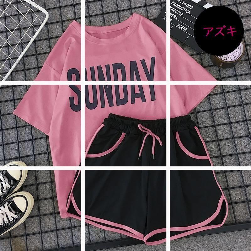 半袖Tシャツ ショートパンツ セットアップ 上下セット レディース