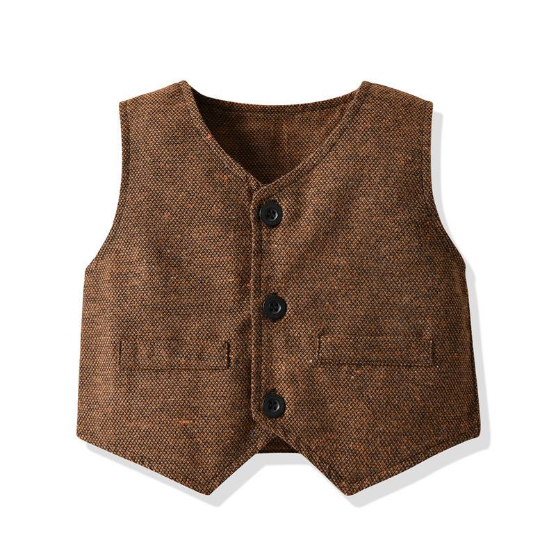 スーツ 上下 3点セット セットアップ 蝶ネクタイ付き キッズ ベビー ジュニア 男の子 ベスト シャツ 長袖 ロングパンツ 長ズボン ウエストゴム | plusnao | 09