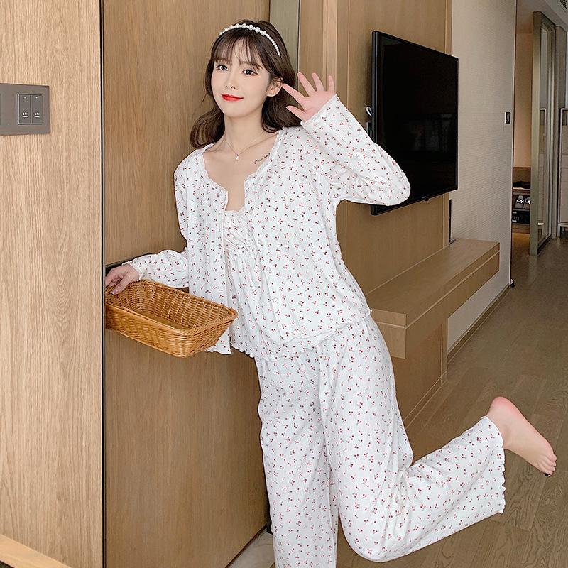 ルームウェア・パジャマ marimari23 楽天市場】ルームウェア レディース パジャマ 長袖 水玉 前開き