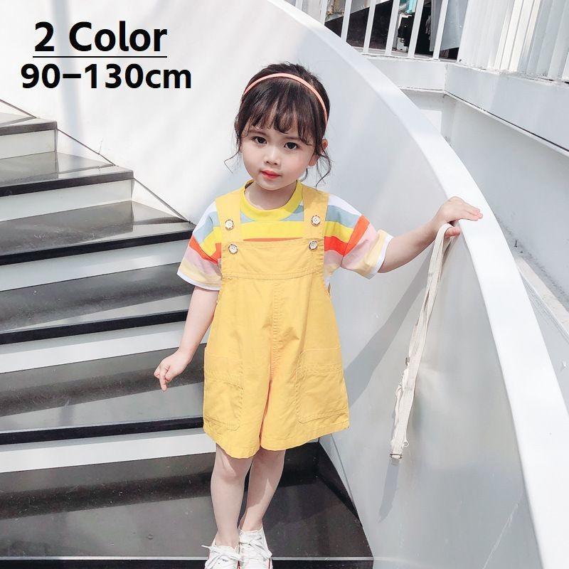 オーバーオール サロペット 半袖tシャツ カットソー キッズ 子供 女の子 女子 小学生 子供服 キッズ服 2点セット 上下セット シンプル 無地 ボ プラスナオ Paypayモール店 通販 Paypayモール