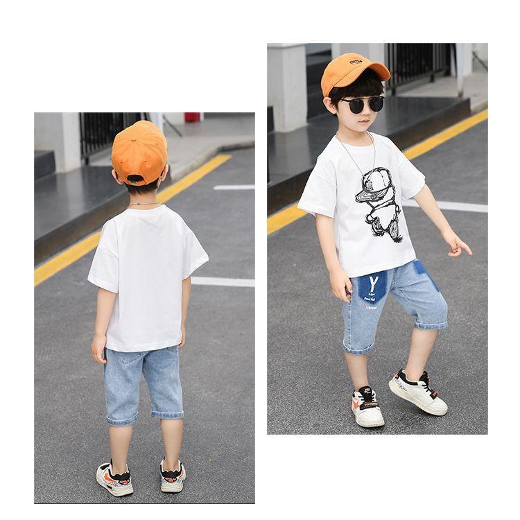 100 正規品 セットアップ 子供服 キッズ ベビー ジュニア 男の子 女の子 上下 2点セット 半袖 Tシャツ デニム ハーフパンツ ロゴ イラスト カジュアル お1 340円 Aynaelda Com