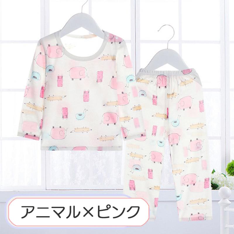 パジャマ 子供用 キッズ ベビー ジュニア 上下セット 男の子 女の子 寝間着 寝巻 長袖 長ズボン プルオーバー ラウンドネック イラスト 総柄 プ プラスナオ Paypayモール店 通販 Paypayモール