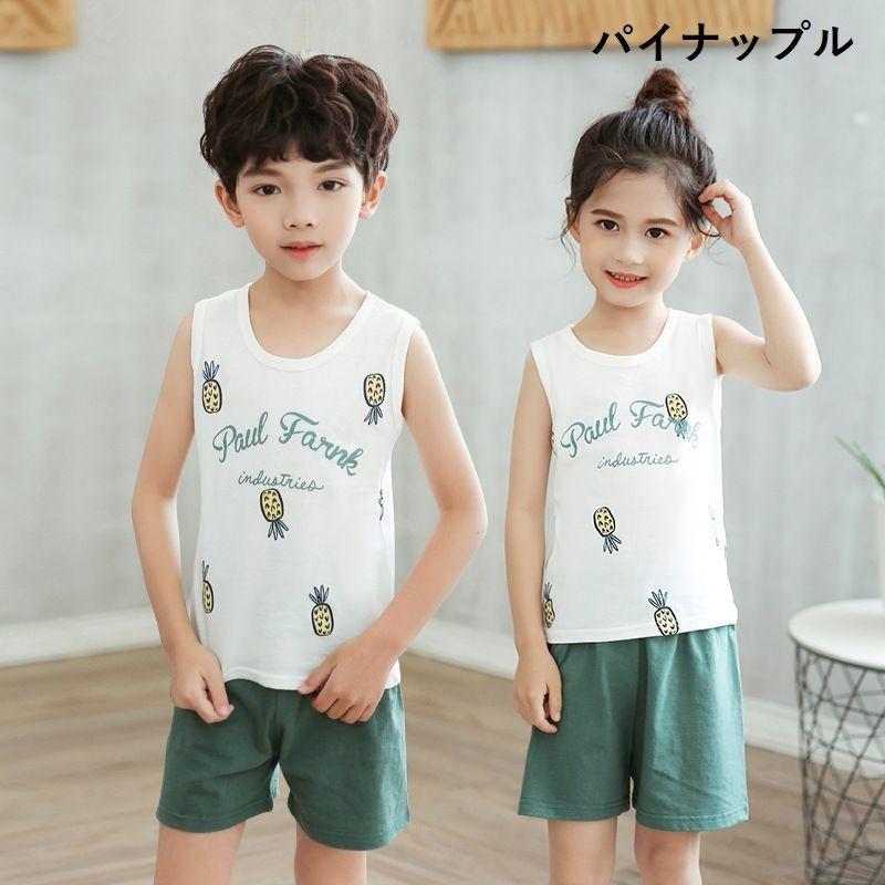 ノースリーブ タンクトップ シャツ 2点セット 上下セット コットン イラスト 動物 子供服 子供用 キッズ ベビー 男の子 女の子 かわいい おしゃ プラスナオ Paypayモール店 通販 Paypayモール