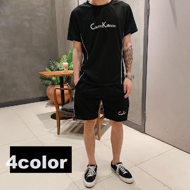 スポーツウェア メンズ 男性用 上下 2点セット 半袖 短パン ハーフパンツ カジュアル 運動 ジム トレーニング フィットネス ラウンドネック ジョ プラスナオ Paypayモール店 通販 Paypayモール