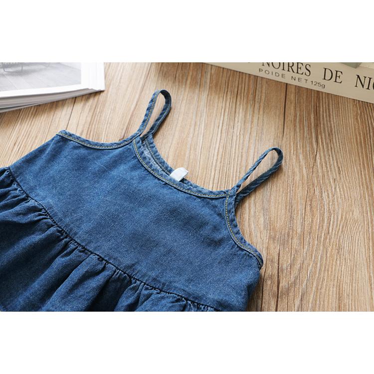 セットアップ 上下セット キッズ 子供服 女の子 キャミソール デニムパンツ トップス ボトムス フリル 7分丈 半端丈パンツ ジーパン ジーンズ カ | plusnao | 07