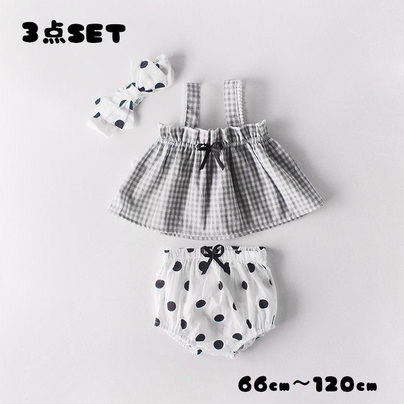 2点【送料無料】リボンのセーラー風スタイ&カボチャパンツ