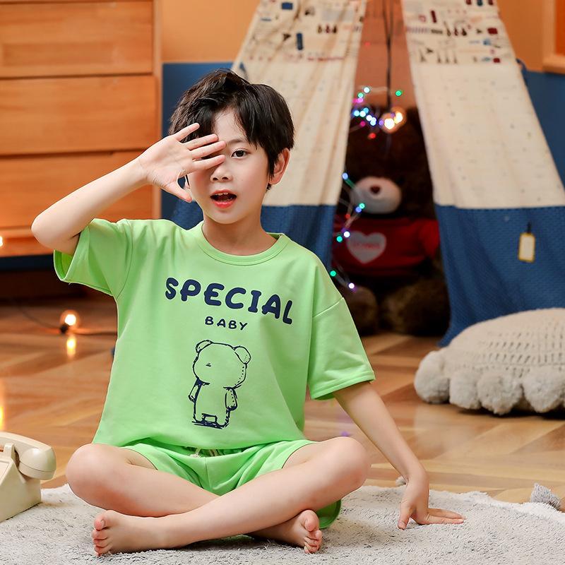 セットアップ 上下セット 2点セット ラウンドネック スポーツ1 340円 キッズ 半ズボン ジュニア 紐 子供服 ショートパンツ 半袖 Tシャツ イラスト くま