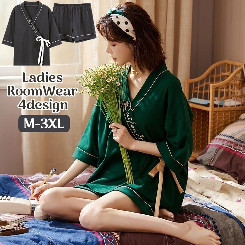 甚平 レディース ルームウェア 上下セット 半袖 ショートパンツ 半ズボン パジャマ 部屋着 寝間着 着物風 かわいい 婦人 普段着 シンプル プラスナオ Paypayモール店 通販 Paypayモール