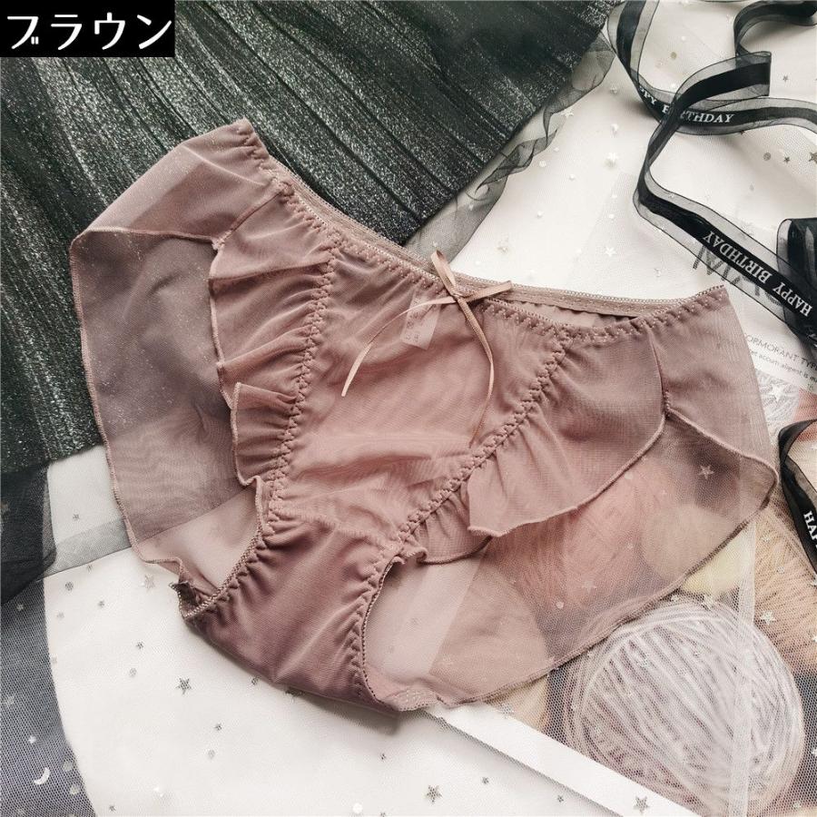 ヒップハンガーショーツ レディース 下着 パンツ ローライズ フルバック 薄手 メッシュ 通気性 伸縮性 シースルー セクシー｜plusnao｜13