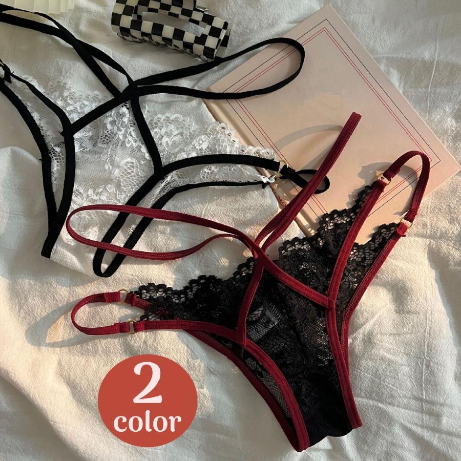 ヒップハンガーショーツ サイドストリング ショーツ レディース パンツ パンティ ランジェリー インナー 見せパン レース セクシー 透け感 | plusnao