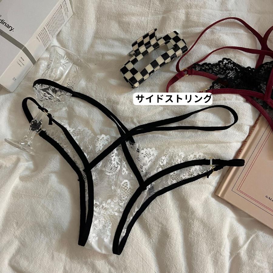 ヒップハンガーショーツ サイドストリング ショーツ レディース パンツ パンティ ランジェリー インナー 見せパン レース セクシー 透け感 | plusnao | 02