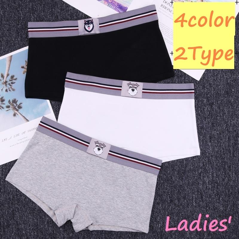 ボックスショーツ レディース ボクサーパンツ ブリーフ ボーイレッグ スタンダードショーツ 女性用 下着 インナー 三角 無地 犬 プリント カジュア プラスナオ Paypayモール店 通販 Paypayモール