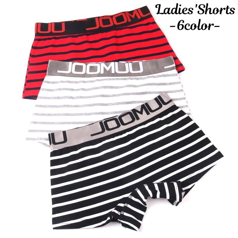 レディースショーツ ボクサーパンツ ボックスショーツ 単品 パンティー 一分丈 インナー 女性下着 ランジェリー ボーイレッグ ボーイレングス ボーダ プラスナオ Paypayモール店 通販 Paypayモール