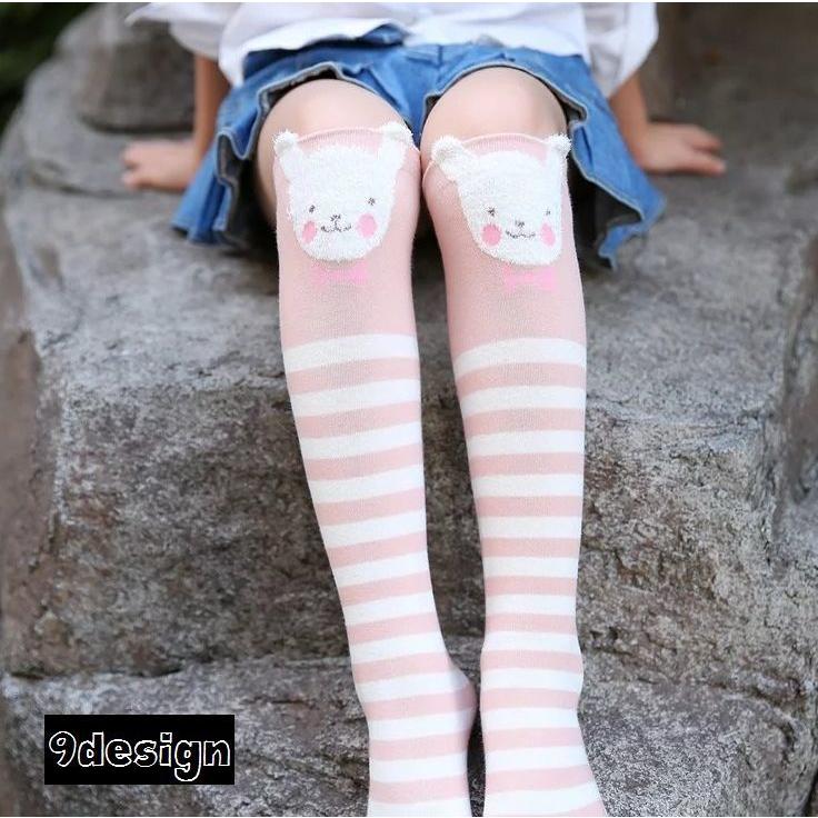 ニーハイソックス キッズ ハイソックス ニーソックス こども用 ボーダー ドット 動物デザイン アニマルデザイン 女の子 女児 子ども用靴下 おしゃれ プラスナオ Paypayモール店 通販 Paypayモール