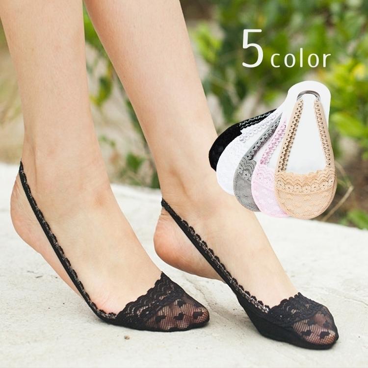 フットカバー 踵ストラップ 靴下 レディース 女性 婦人 浅履き 無地 単色 シンプル ファッション小物 レース ハート 花柄 カバーソックス くつ下 プラスナオ Paypayモール店 通販 Paypayモール