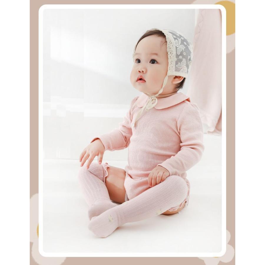 靴下 ハイソックス ベビー 赤ちゃん 子ども 女の子 ロング丈 ニット メロウフリル 刺繍 かわいい おしゃれ お出かけ 防寒 プラスナオ Paypayモール店 通販 Paypayモール