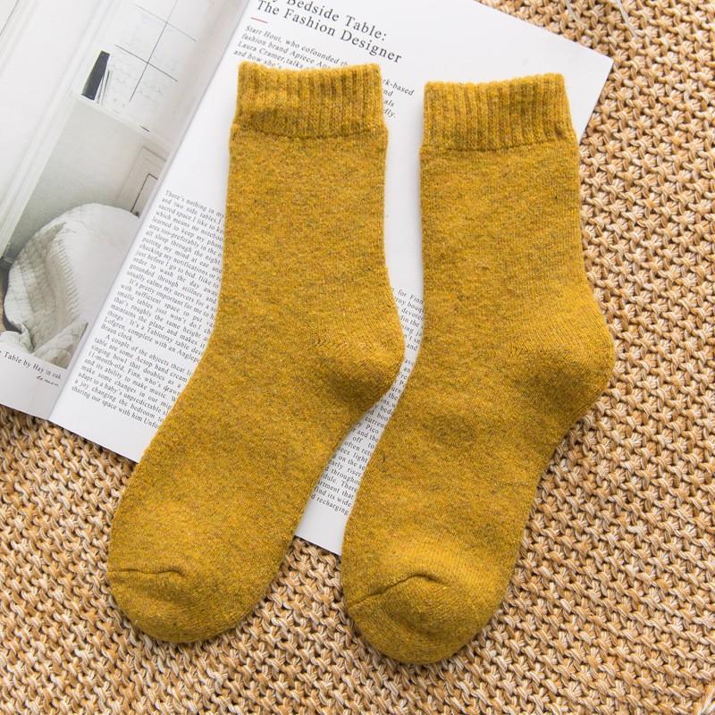 レディース靴下 クルーソックス 靴下 ソックス 女性用 お洒落 シンプル プレーン 無地 厚手 暖かい あたたか あったか ブラック グレー イエロー Sox プラスナオyahoo 店 通販 Yahoo ショッピング