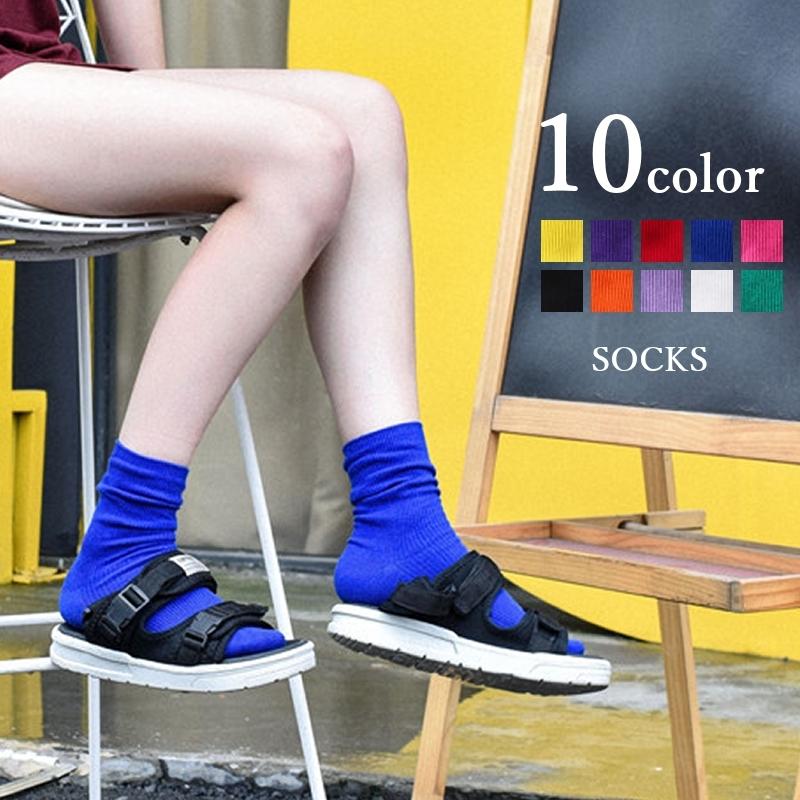 靴下 レディース おしゃれ メンズ クルー丈 カラフル 夏