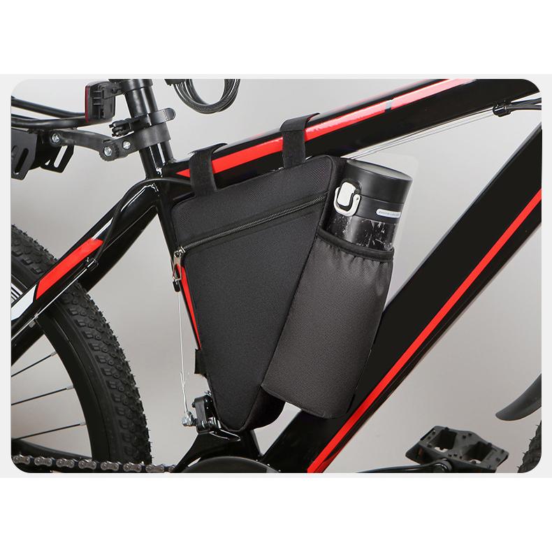 TIME 自転車バッグ ブラック/レッド フレームバッグ ドリンクホルダー 自転車バッグ 三角バッグ 自転車