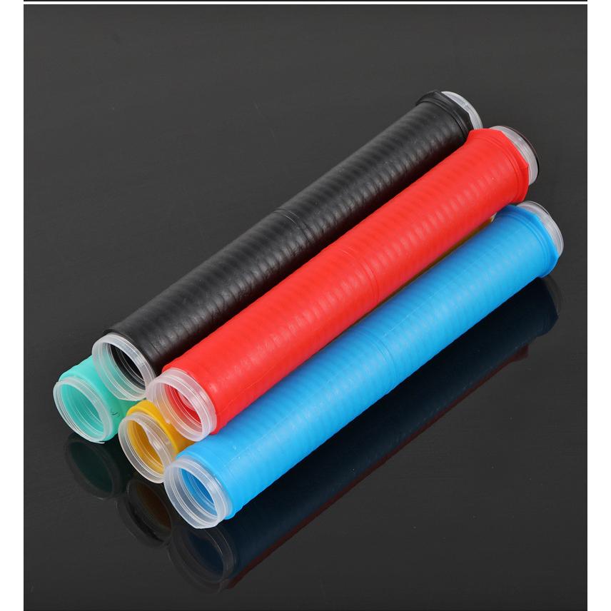 70年代　オールド　青色バスロッド ラバーグリップ付き　グラス ラバーグリップ 釣り 20mm ロッド グリップ 熱収縮チューブ 滑り止め