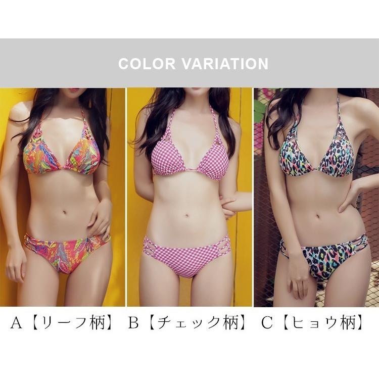 三角ビキニ ホルターネック 水着 2点セット 上下セット セットアップ
