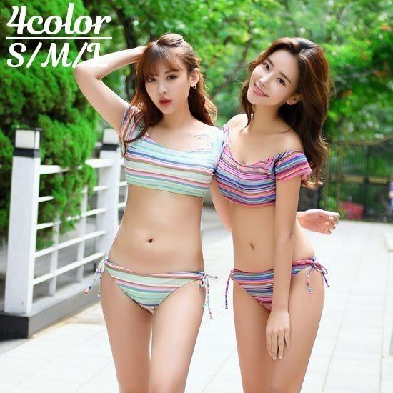 【新品タグ付き】eimy♡ 水着 オフショル ビキニ 上下セット 水着 オフショルビキニ タイサイドビキニ 上下2点セット セットアップ