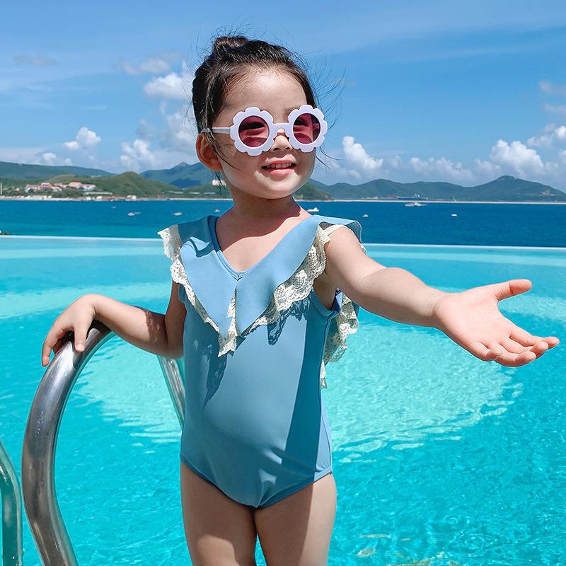 水着 ワンピースタイプ スイムウェア 子供用 キッズ 女の子 Vネック 袖なし レース 水泳用品 スイミング ジュニア ベビー 可愛い おしゃれ ソリ プラスナオ Paypayモール店 通販 Paypayモール