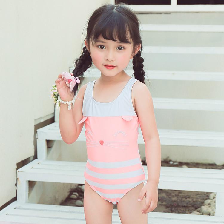 Ampersand アンパサンド 140 140サイズ フルーツ柄 リボン ワンピース 女の子 水着 水色 オレンジ 正規店 水着