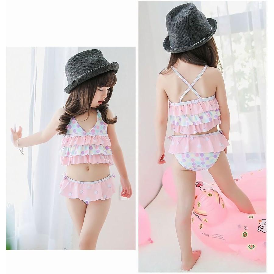 水着 ビキニ タンキニ セパレートタイプ 2点セット 3段フリル 女の子用