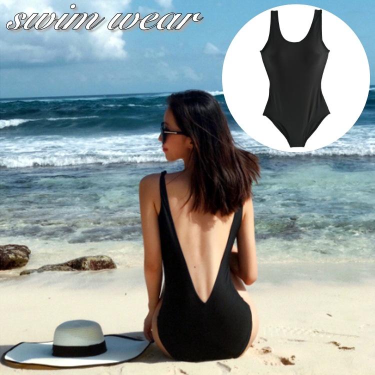 水着 スイムウェア ワンピースタイプ レディース 女性 Uネック バック