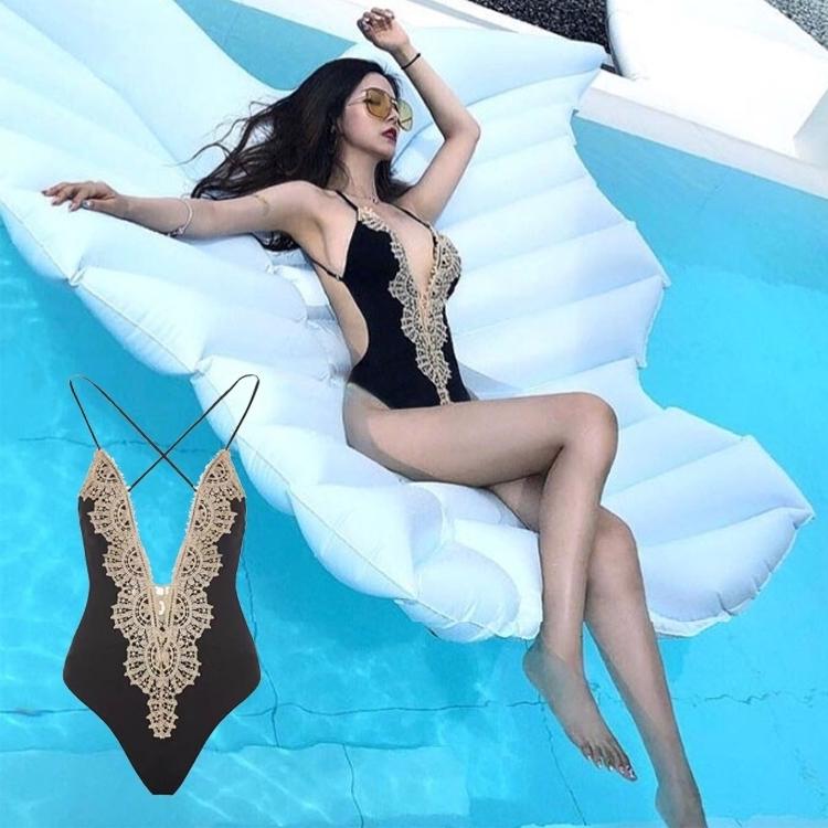 水着 ワンピース 深V バックオープン 背中開き レース セクシー
