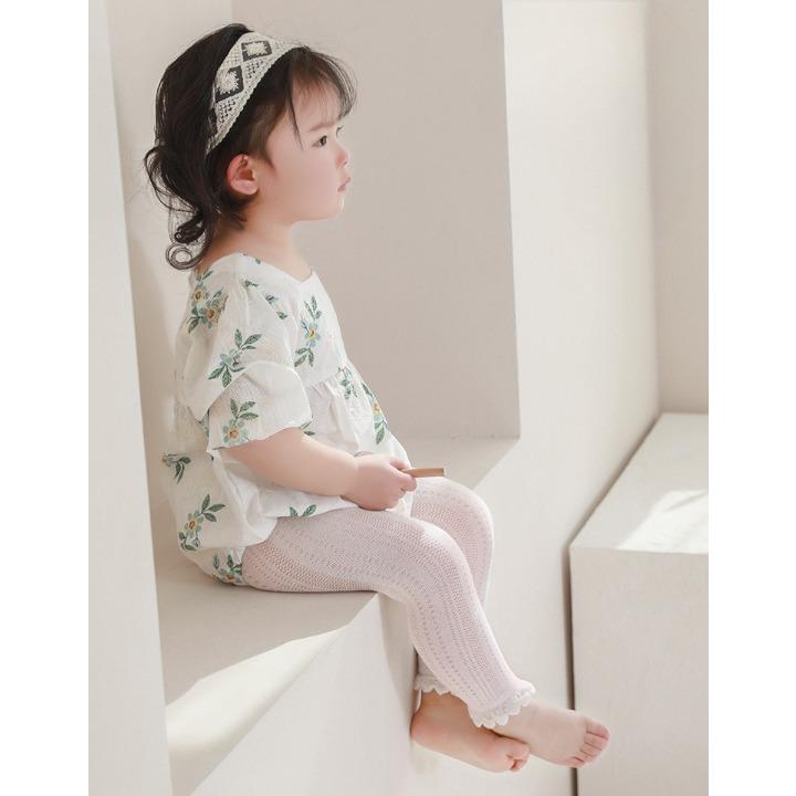 plusnao（プラスナオ） レギンス キッズ ベビー フリル ニット ニット