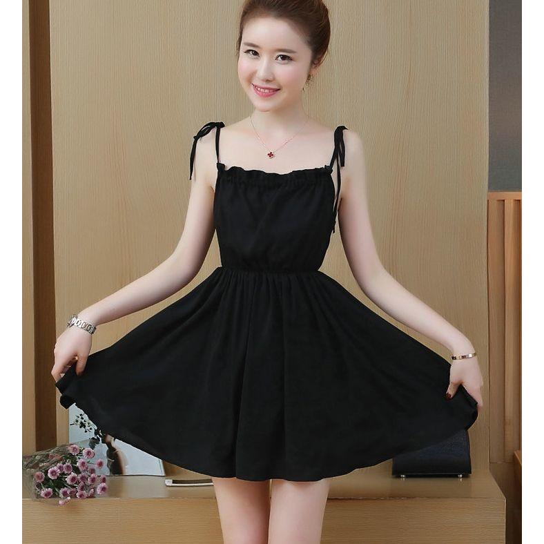 ワンピース キャミソールワンピース ミニワンピース レディース ノースリーブ 袖なし ショート丈 フレア プリーツ 肩紐 リボン 蝶結び 絞りウエスト プラスナオ Paypayモール店 通販 Paypayモール