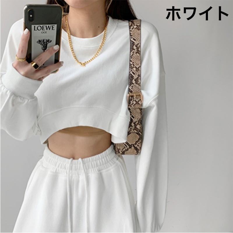 plusnao（プラスナオ） トレーナー 長袖 クロップド丈 ショート丈