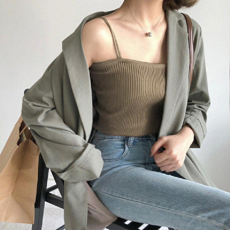 plusnao（プラスナオ） キャミソール リブニット レディース トップス